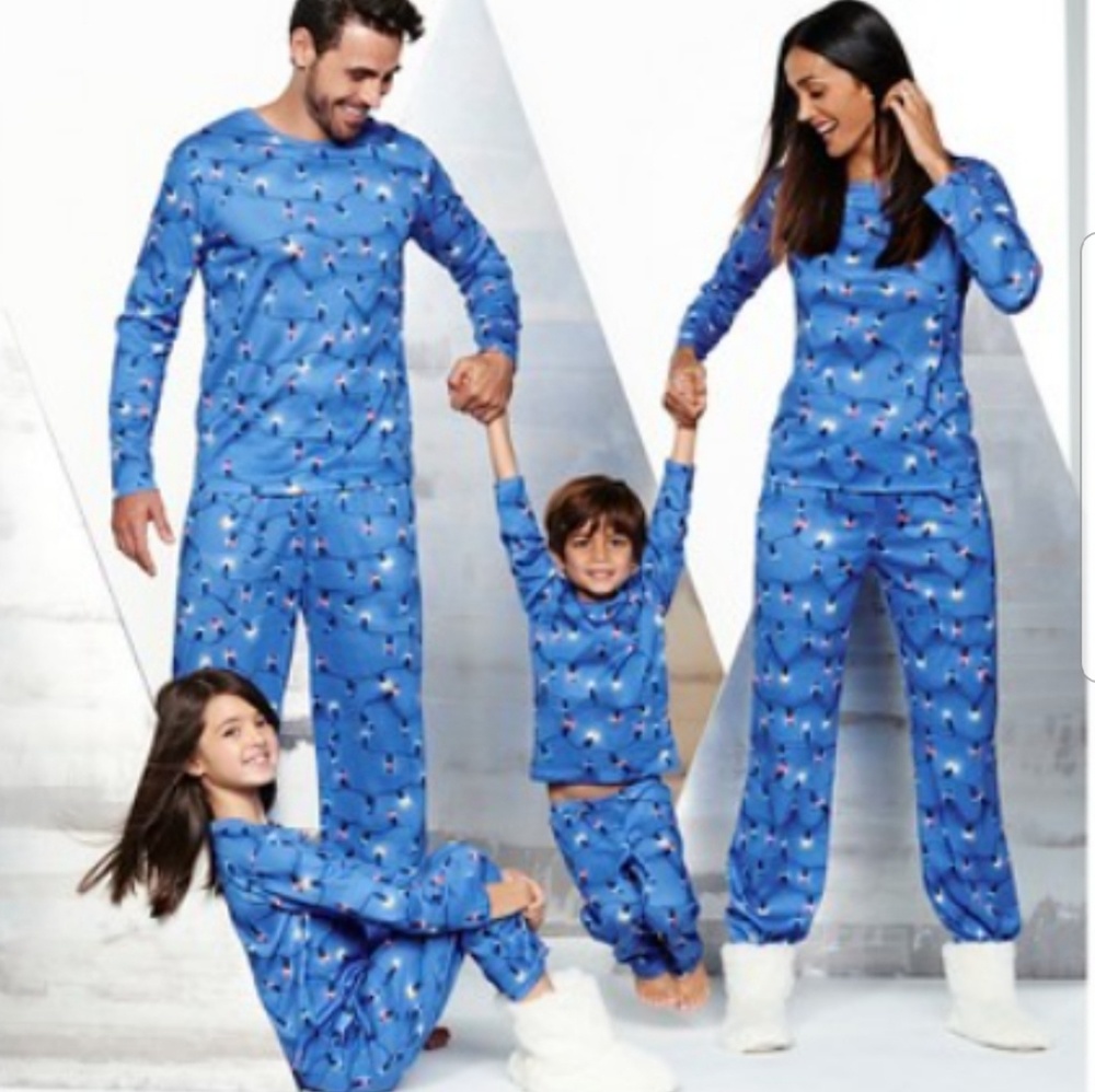 Matching family pajamas (holiday lights)